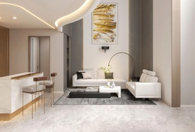 现代挑空别墅客厅3D模型下载